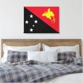 Vlag van Papoea-Nieuw-Guinea Canvas Afdruk (Insitu (Slaapkamer))