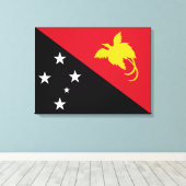 Vlag van Papoea-Nieuw-Guinea Canvas Afdruk (Insitu (Houten vloer))