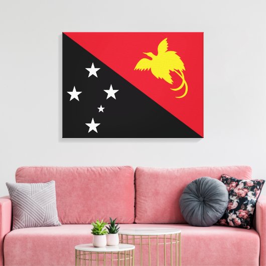 Vlag van Papoea-Nieuw-Guinea Canvas Afdruk (Insitu (Woonkamer))