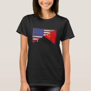 Vlag van Papoea-Nieuw-Guinea en Amerikaanse vlag P T-shirt