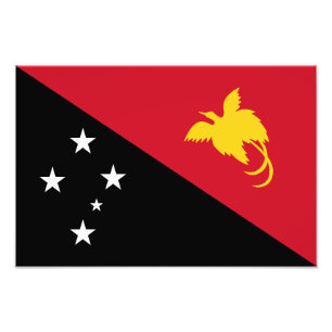 Vlag van Papoea-Nieuw-Guinea Foto Afdruk