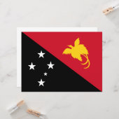 Vlag van Papoea-Nieuw-Guinea Kaart (Voorkant / Achterkant in situ)
