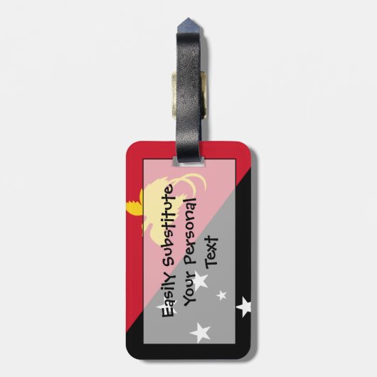 Vlag van Papoea-Nieuw-Guinea - Persoonlijke identi Bagagelabel (Achterkant verticaal)