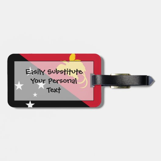 Vlag van Papoea-Nieuw-Guinea - Persoonlijke identi Bagagelabel (Achterkant horizontaal)