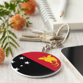 Vlag van Papoea-Nieuw-Guinea Sleutelhanger (Zijkant)