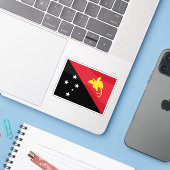 Vlag van Papoea-Nieuw-Guinea Sticker (Laptop met iPhone)