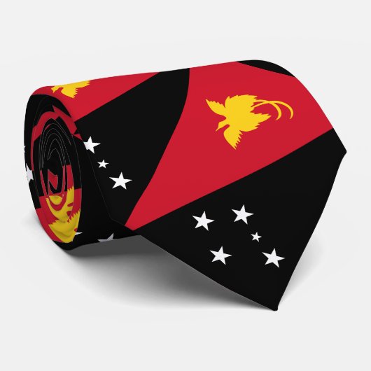 Vlag van Papoea-Nieuw-Guinea Stropdas (Opgerold)