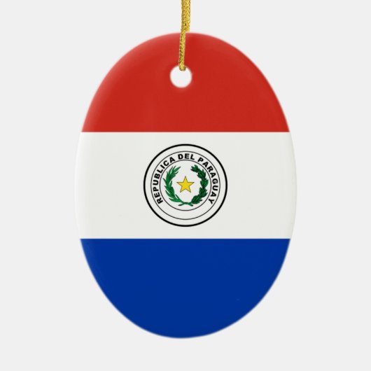 Vlag van Paraguay - Bandera de Paraguay Keramisch Ornament (Voorkant)