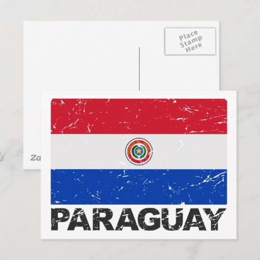  vlag van Paraguay Briefkaart (Voorkant / Achterkant)