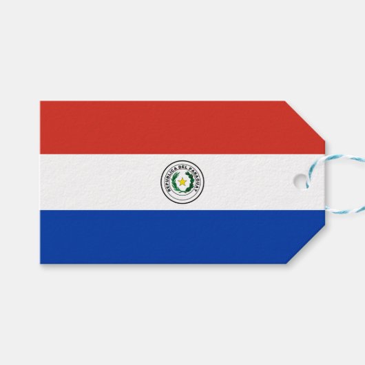 Vlag van Paraguay Cadeaulabel (Voorkant (Horizontaal))