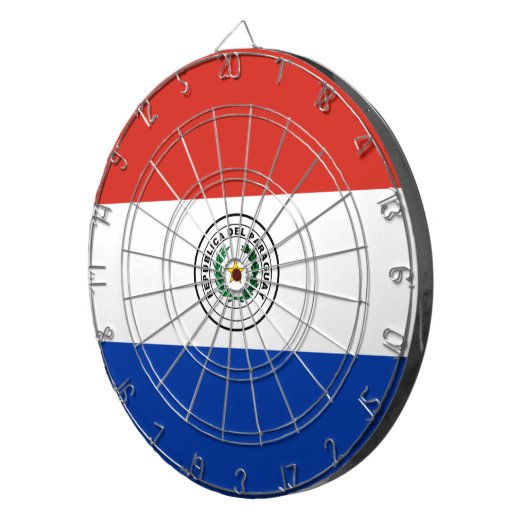 Vlag van Paraguay Dartbord (Voorkant Rechts)