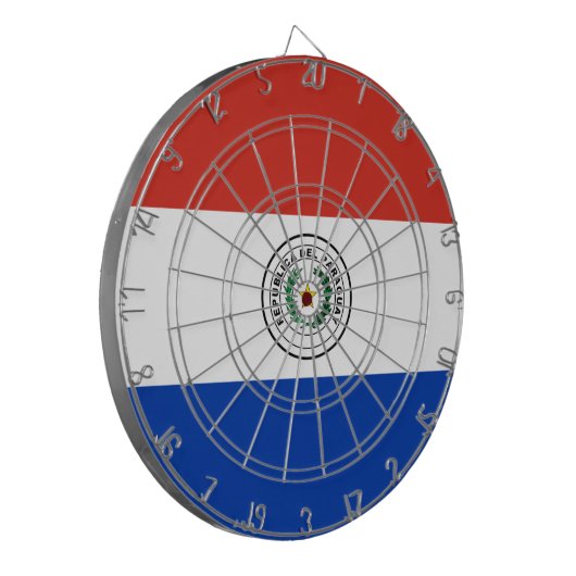 Vlag van Paraguay Dartbord (Voorkant Links)
