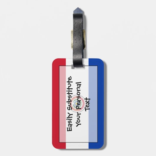 Vlag van Paraguay Easy ID Personal Bagagelabel (Achterkant verticaal)