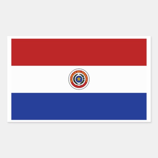 Vlag van Paraguay Rechthoekige Sticker (Voorkant)