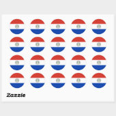 Vlag van Paraguay Ronde Sticker (Vel)