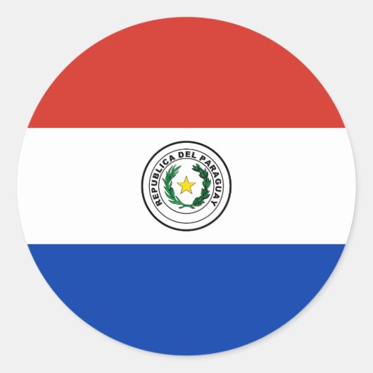 Vlag van Paraguay Ronde Sticker (Voorkant)