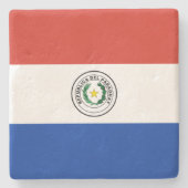 Vlag van Paraguay Stenen Onderzetter (Voorkant)