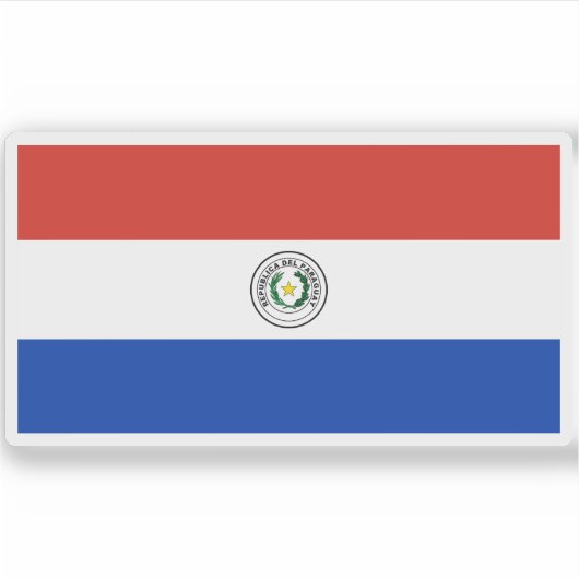 Vlag van Paraguay Sticker (Voorkant)