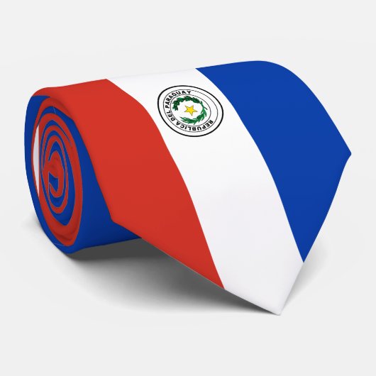 Vlag van Paraguay Stropdas (Opgerold)