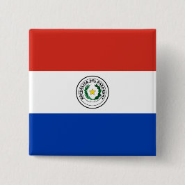Vlag van Paraguay Vierkante Button 5,1 Cm