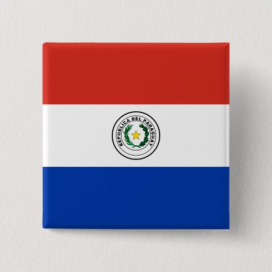 Vlag van Paraguay Vierkante Button 5,1 Cm (Voorkant)
