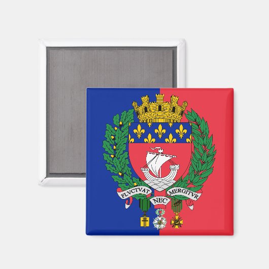 Vlag van Parijs, France Magnet (Voorkant / Achterkant)