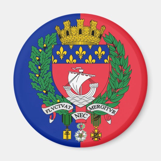 Vlag van Parijs, France Magnet (Voorkant)