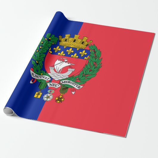 Vlag van Parijs (Frankrijk) Cadeaupapier (Uitgerold)