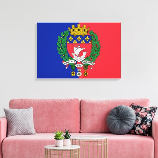 Vlag van Parijs (Frankrijk) Canvas Afdruk (Insitu (Woonkamer))