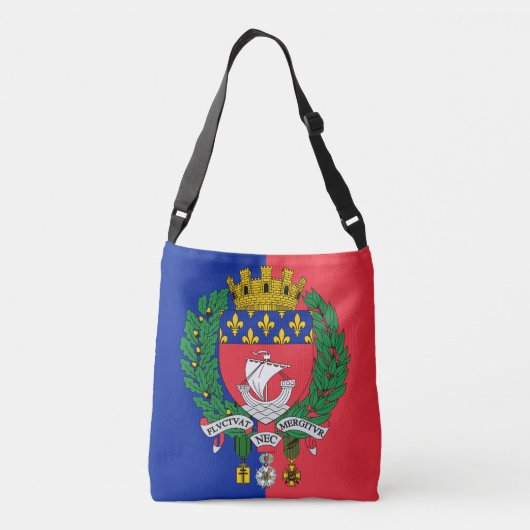 Vlag van Parijs, Frankrijk Crossbody Tas (Achterkant)