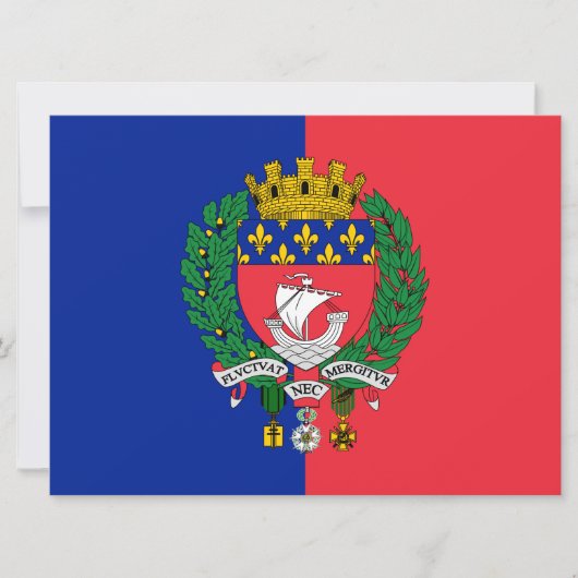 Vlag van Parijs (Frankrijk) Kaart (Voorkant)