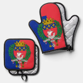 Vlag van Parijs, Frankrijk Ovenwant & Pannenlap Set (Voorkant / Achterkant)