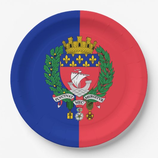 Vlag van Parijs (Frankrijk) Papieren Bordje (Voorkant)
