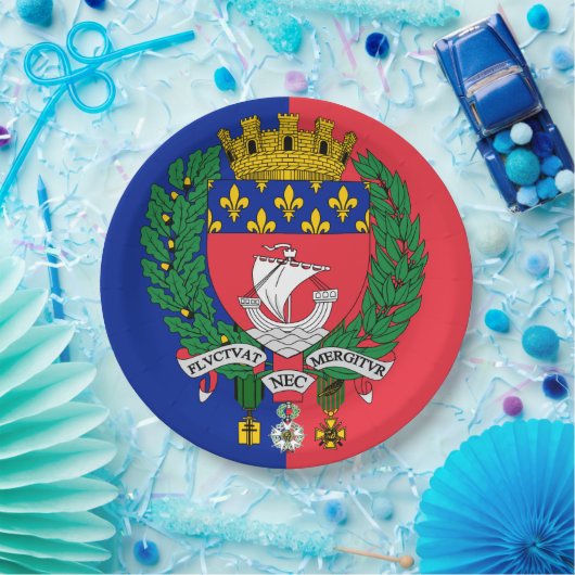 Vlag van Parijs, Frankrijk Papieren Bordje (Feest)