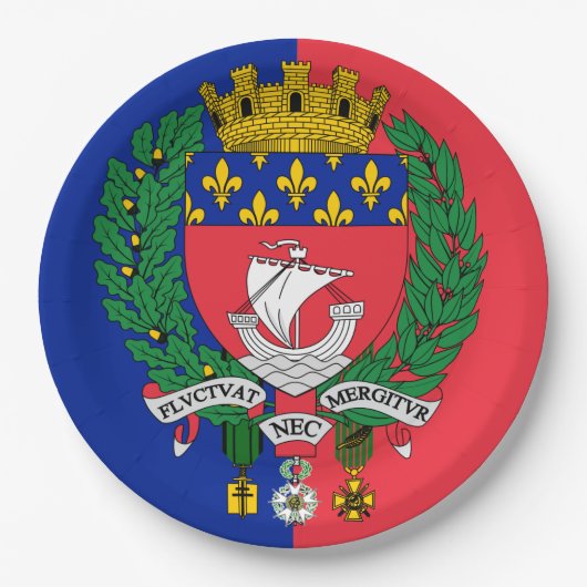 Vlag van Parijs, Frankrijk Papieren Bordje (Voorkant)