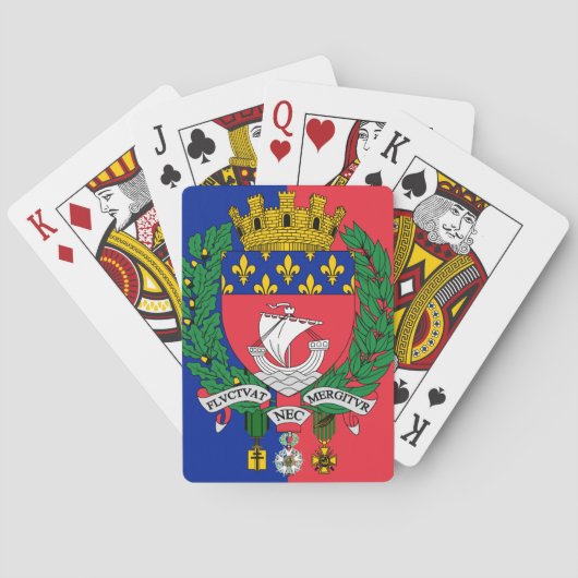 Vlag van Parijs, Frankrijk Pokerkaarten (Achterkant)