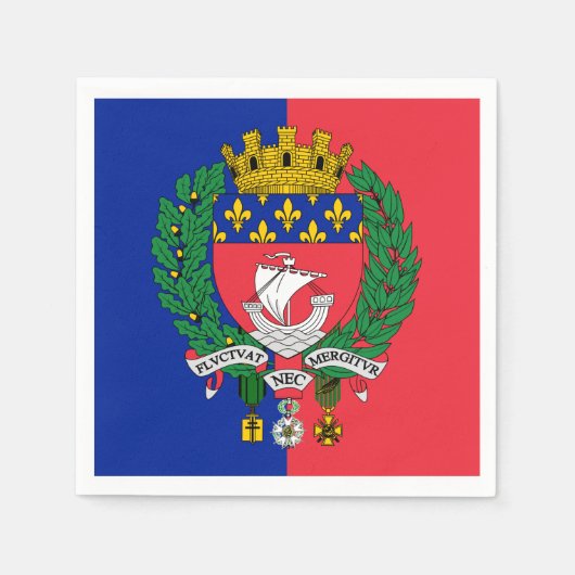 Vlag van Parijs, Frankrijk Servet (Voorkant)