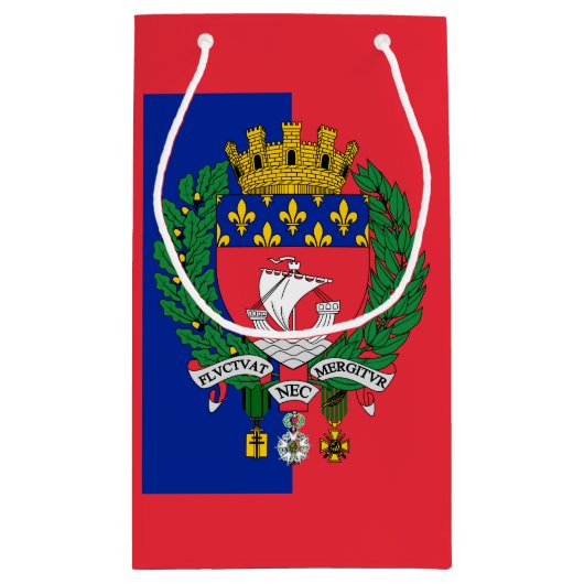 Vlag van Parijs, Frankrijk Small Gift Bag Klein Cadeauzakje (Achterkant)