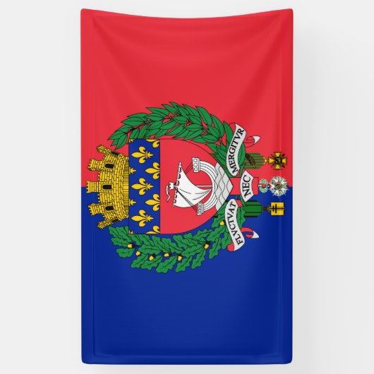 Vlag van Parijs (Frankrijk) Spandoek (Verticaal)