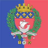 Vlag van Parijs, Frankrijk Sticker (Voorkant)