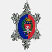 Vlag van Parijs, Frankrijk Tin Sneeuwvlok Ornament (Links)