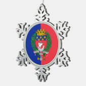 Vlag van Parijs, Frankrijk Tin Sneeuwvlok Ornament (Rechts)