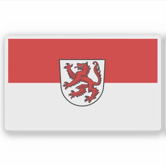 Vlag van Passau, Duitsland Sticker (Voorkant)