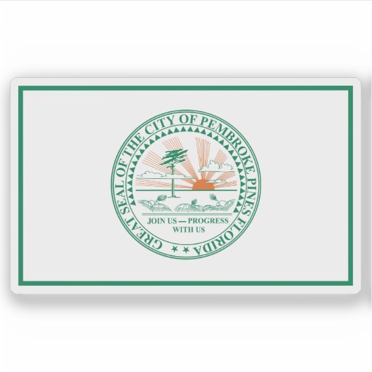 Vlag van Pembroke Pines, Florida, VS Sticker (Voorkant)