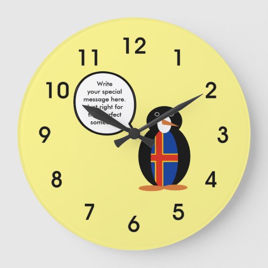 Vlag van Penguin Aland Islands Grote Klok (Voorkant)