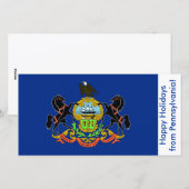 Vlag van Pennsylvania, Prettige Feestdagen vanuit  Feestdagenkaart (Voorkant / Achterkant)
