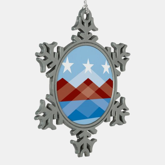 Vlag van Peoria, Arizona Tin Sneeuwvlok Ornament (Links)