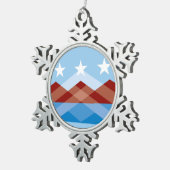 Vlag van Peoria, Arizona Tin Sneeuwvlok Ornament (Rechts)