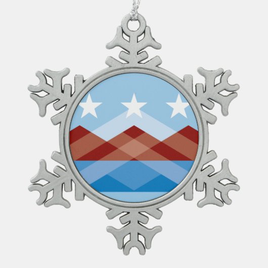 Vlag van Peoria, Arizona Tin Sneeuwvlok Ornament (Voorkant)