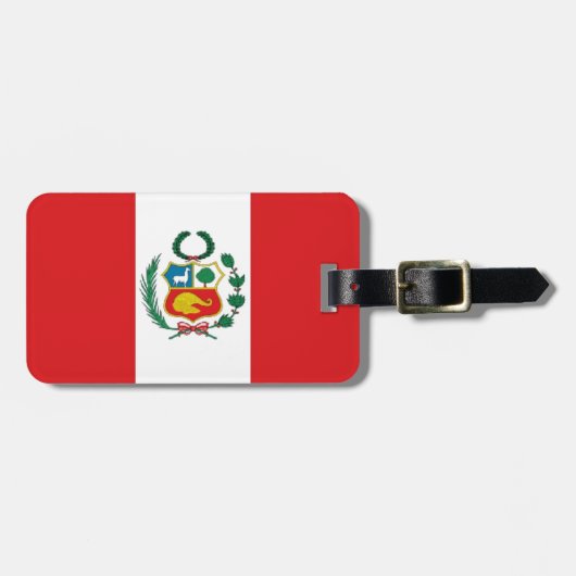 Vlag van Peru Bagagelabel (Voorkant horizontaal)